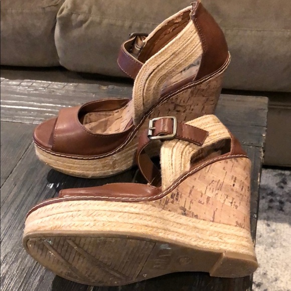 Mia peep toe cork wedges 6 1/5 - Picture 3 of 5